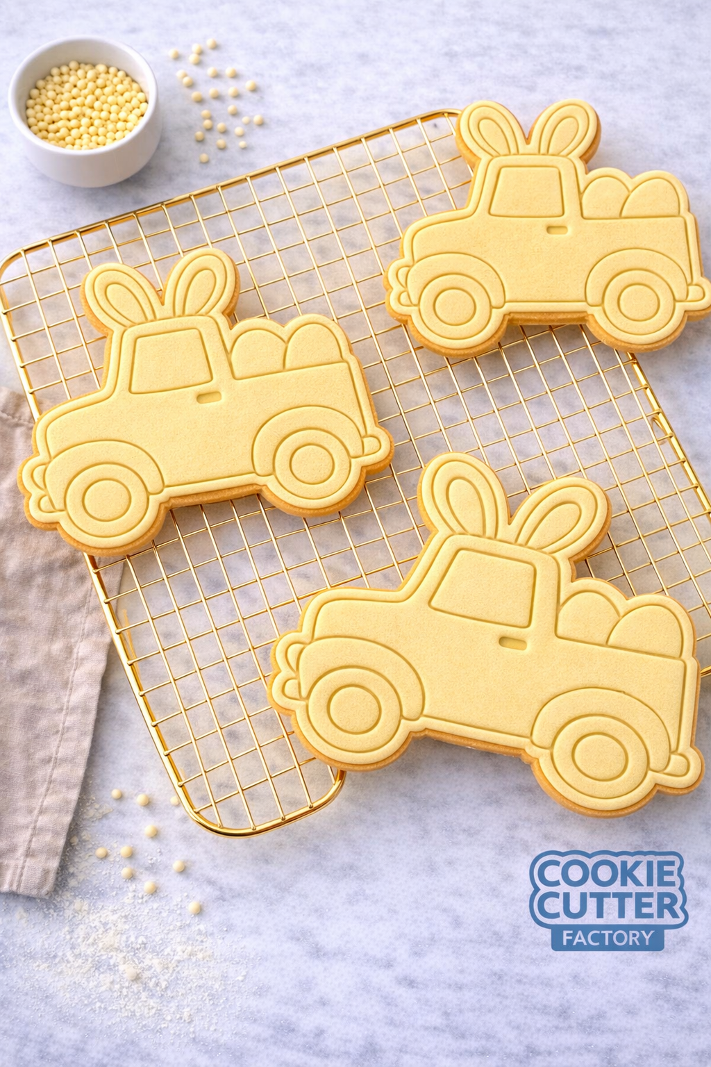 Easter Bunny Pickup Truck Cookie Cutter and Embosser Set – Easter Collection