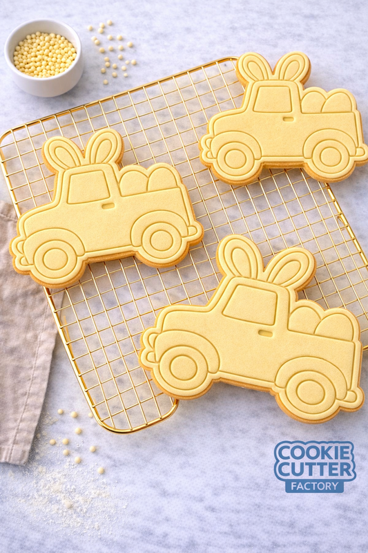 Easter Bunny Pickup Truck Cookie Cutter and Embosser Set – Easter Collection