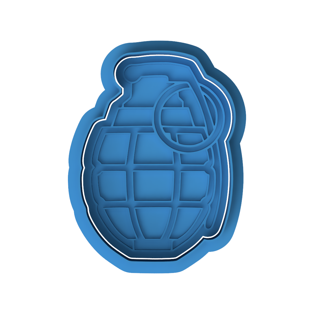 Hand Grenade Cookie Cutter and Embosser Set – Military Series