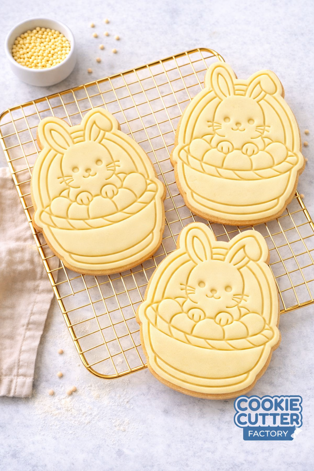 Easter Bunny in Basket Cookie Cutter and Embosser Set – Easter Collection