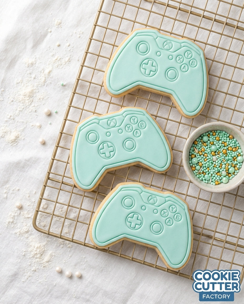 Video Game Controller Cookie Cutter and Embosser Set – Gamer Birthday Baking Tool