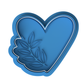 Floral Heart with Leaves Cookie Cutter and Embosser Stamp | Boho, Botanical, Wedding, Valentine