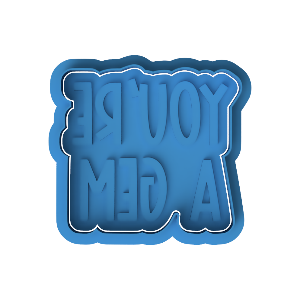 You're A Gem Cookie Cutter and Embosser Stamp | Thank You Gift, Friendship, Punny Compliment