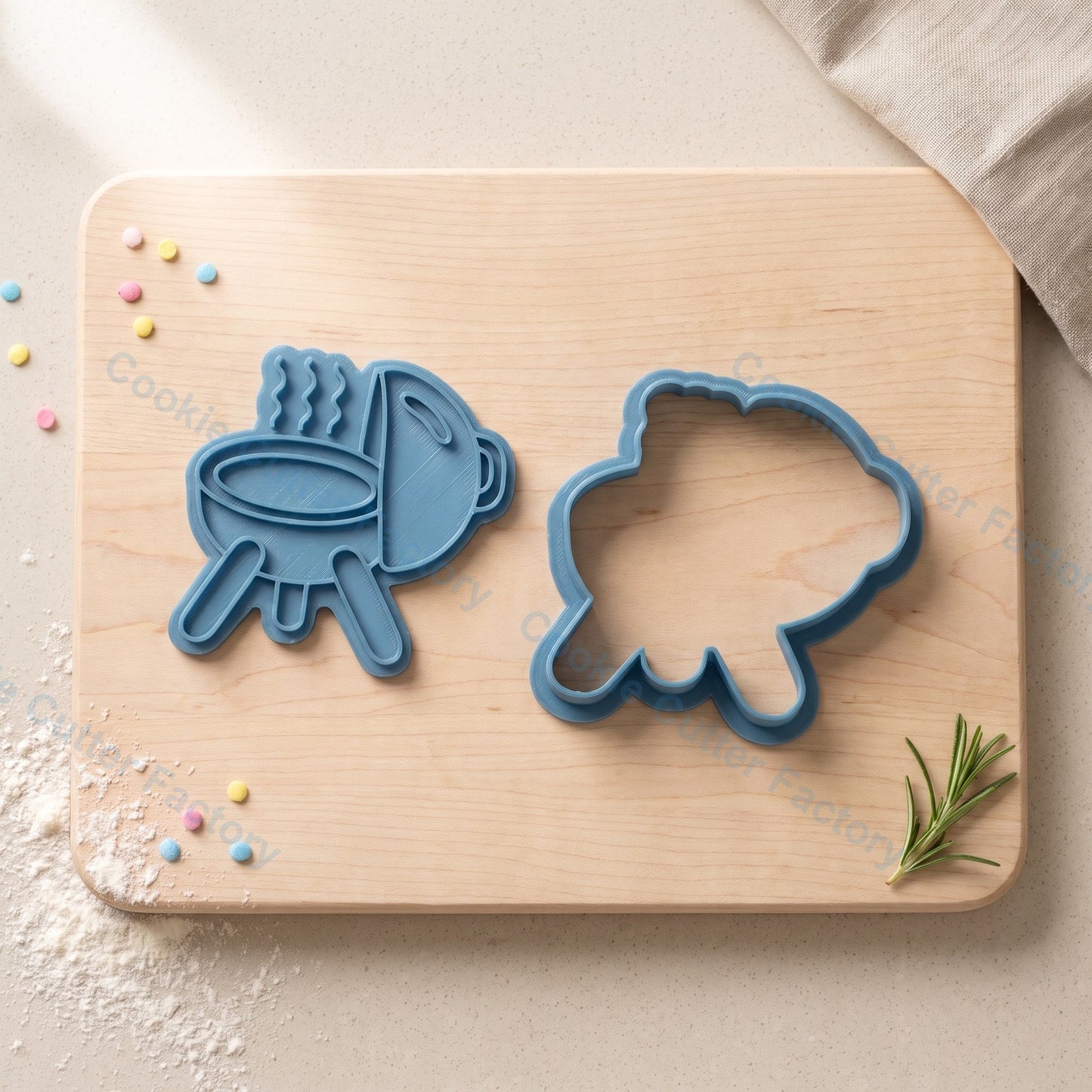 BBQ Grill Cookie Cutter and Embosser Stamp - Father's Day Party Cookies