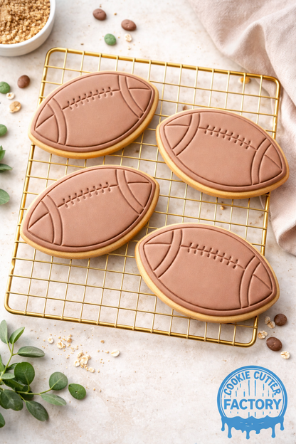 Football Cookie Cutter and Embosser Stamp | Super Bowl Party, Sports Team Snack, Rugby Ball