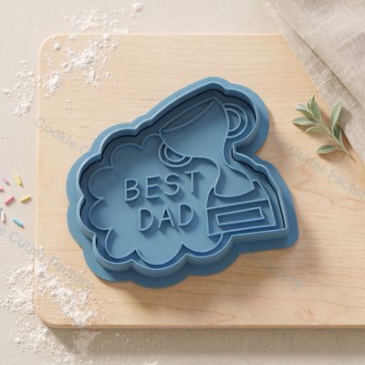 Best Dad Trophy Cookie Cutter & Embosser Stamp – Father’s Day Cookie Cutter
