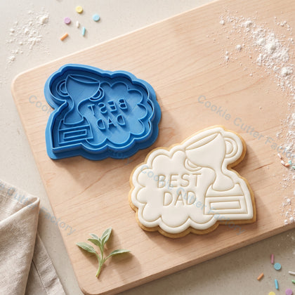 Best Dad Trophy Cookie Cutter & Embosser Stamp – Father’s Day Cookie Cutter
