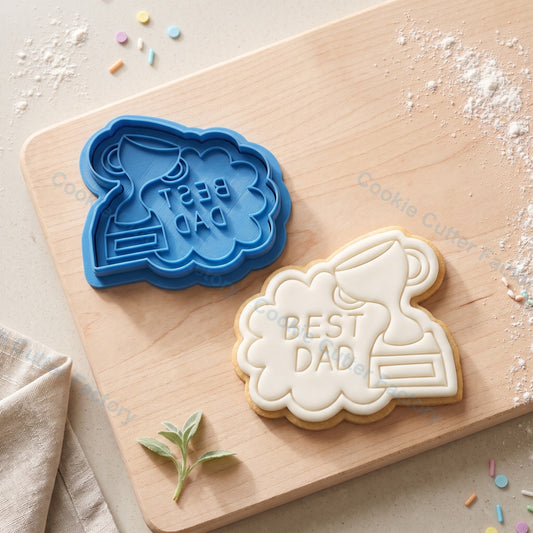 Best Dad Trophy Cookie Cutter & Embosser Stamp – Father’s Day Cookie Cutter