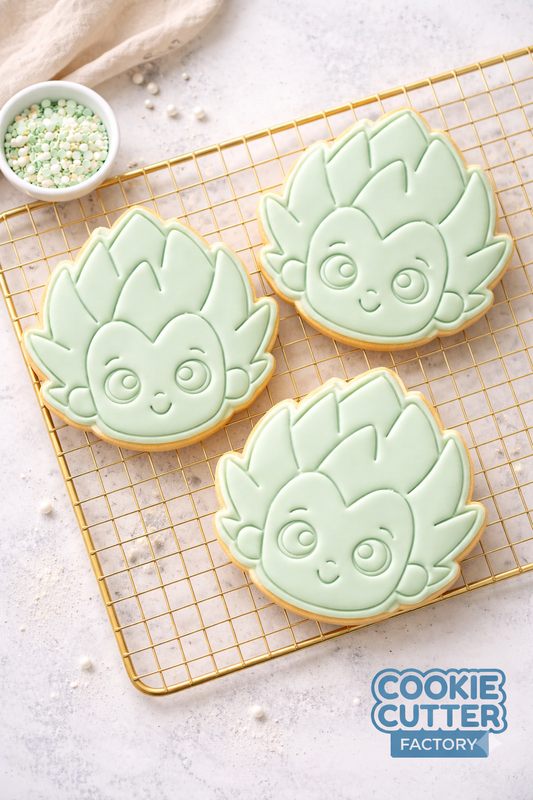Super Saiyan Style Anime Character Cookie Cutter and Embosser Set – Dragon Ball Z Theme Baking Tool