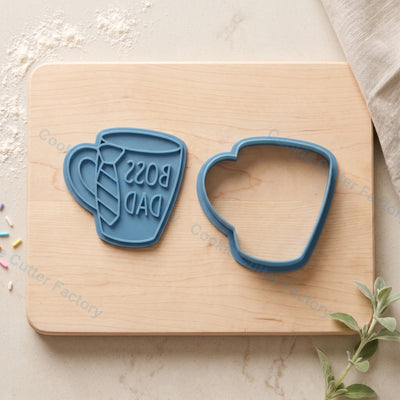 Boss Dad Mug Cookie Cutter and Embosser Stamp - Father's Day Gift