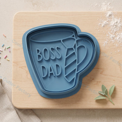 Boss Dad Mug Cookie Cutter and Embosser Stamp - Father's Day Gift