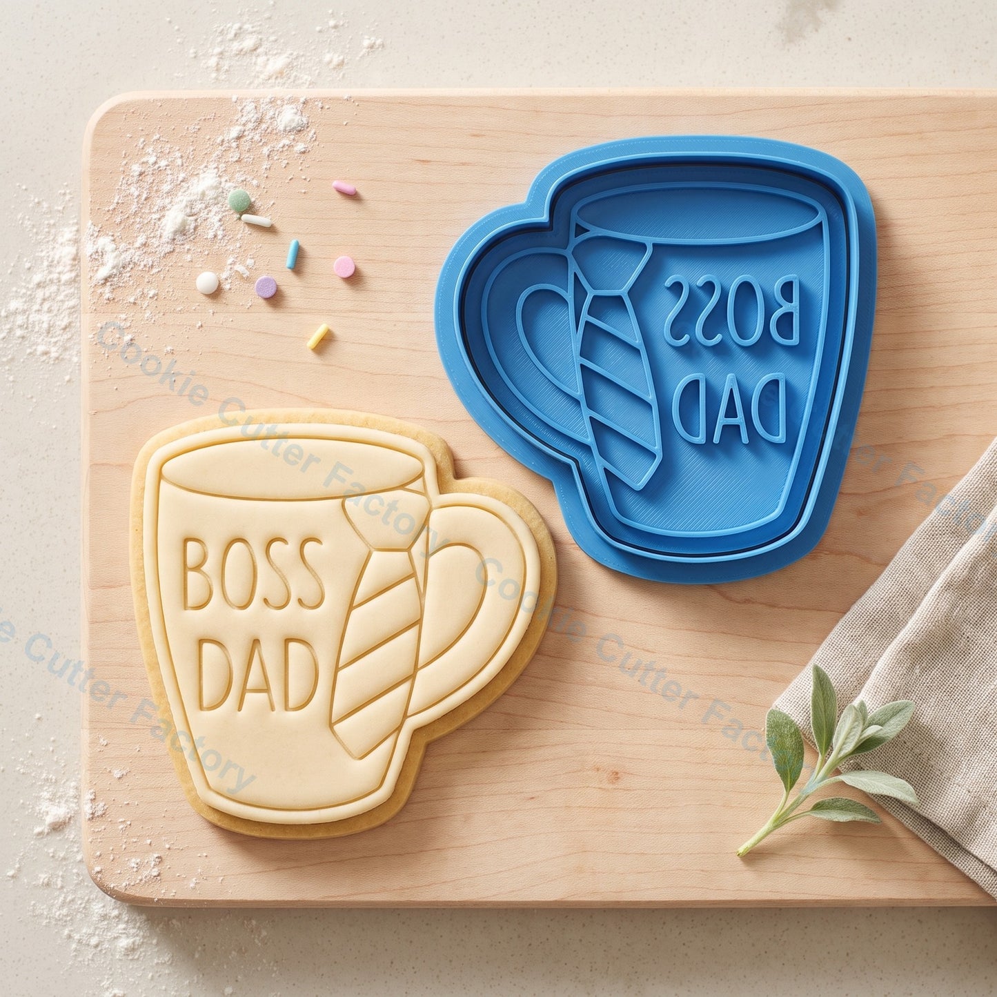 Boss Dad Mug Cookie Cutter and Embosser Stamp - Father's Day Gift
