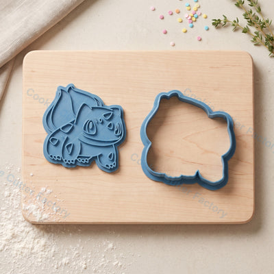 Bulbasaur Cookie Cutter and Embosser Stamp - Pokémon Party Cookies