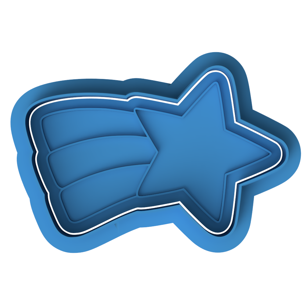 Shooting Star Cookie Cutter and Embosser Stamp Set | Comet, Twinkle, Space Birthday