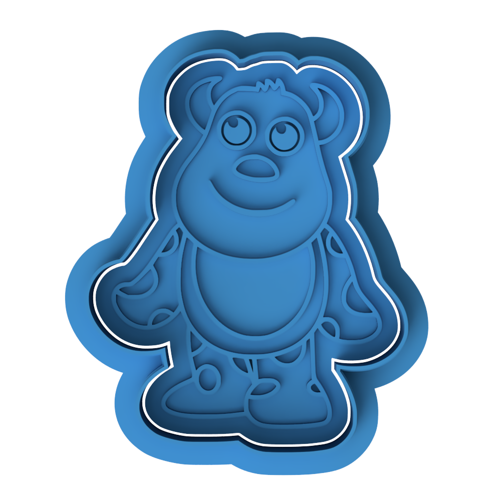 Monsters Inc Sulley Cookie Cutter & Embosser Stamp