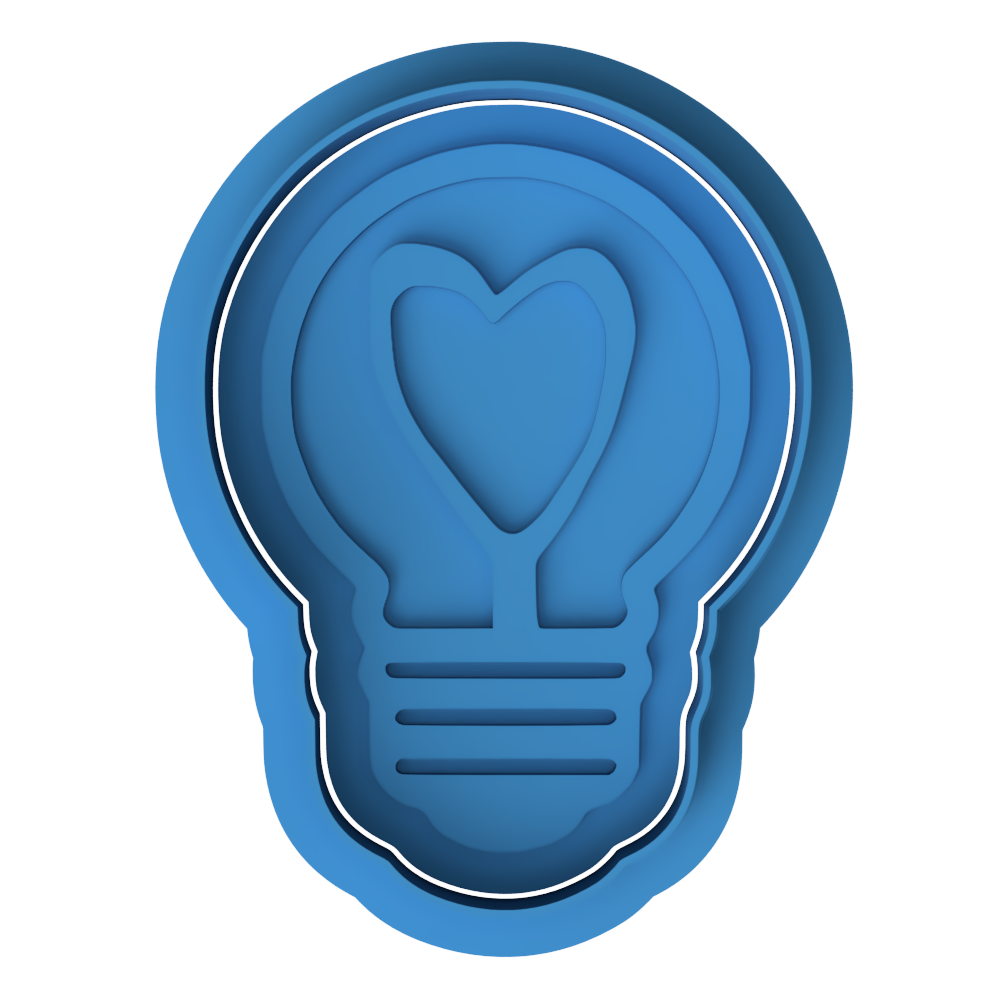 Lightbulb with Heart Cookie Cutter & Embosser Stamp