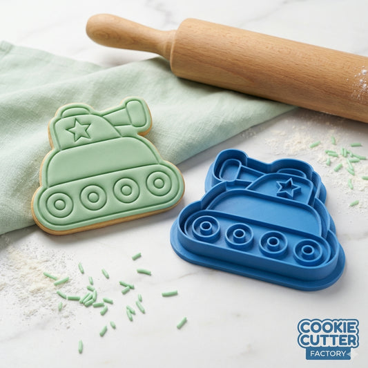Military Tank Cookie Cutter and Embosser Set – Army Series
