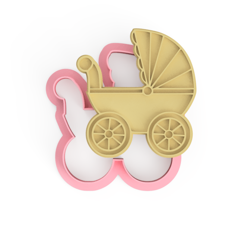 Baby Stroller Pram Cookie Cutter and Stamp Embosser - 8cm x 7.5cm