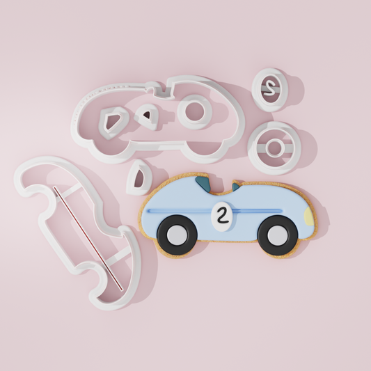 Vintage Race Car Cookie Cutter Set