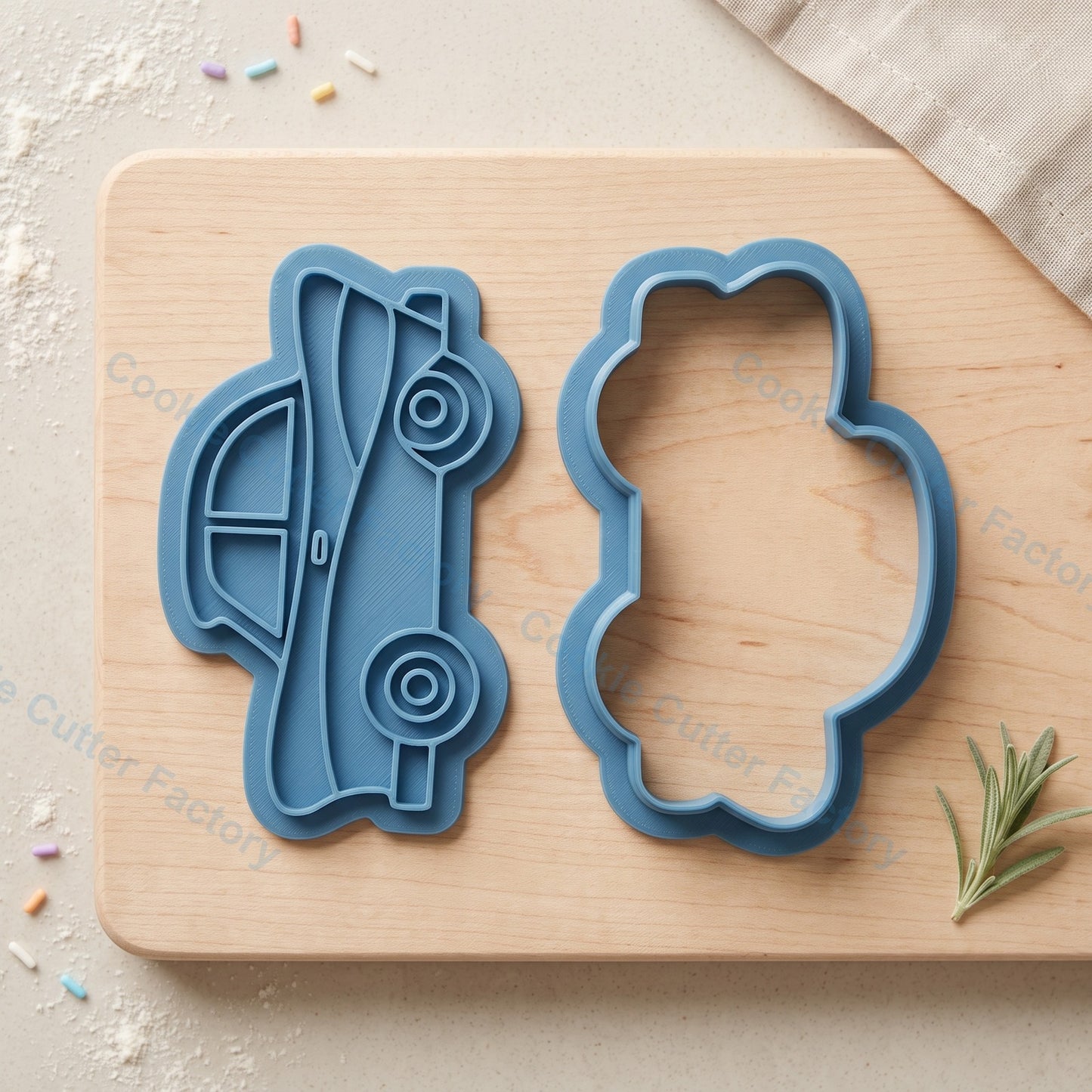 Classic Car Cookie Cutter and Embosser Stamp - Retro Vehicle & Father's Day Cookies
