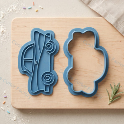 Classic Car Cookie Cutter and Embosser Stamp - Retro Vehicle & Father's Day Cookies