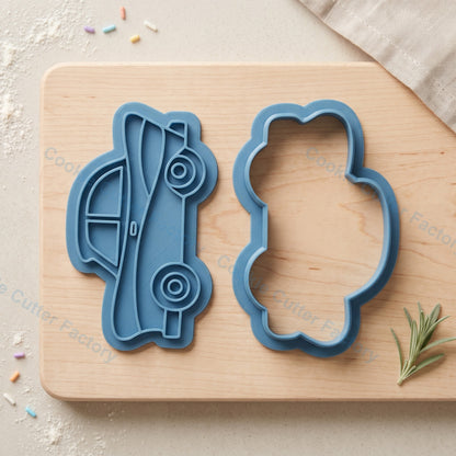 Classic Car Cookie Cutter and Embosser Stamp - Retro Vehicle & Father's Day Cookies