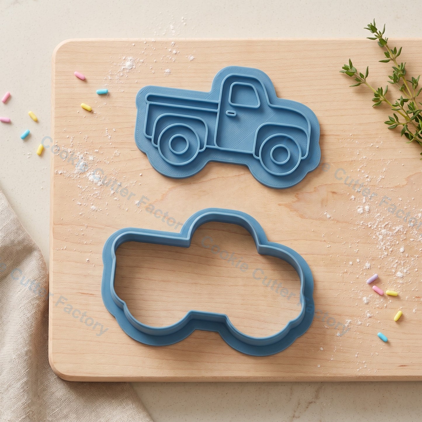Classic Ute Cookie Cutter and Embosser Stamp - Pickup Truck Party Cookies
