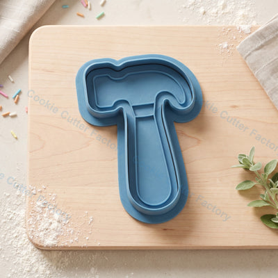 Claw Hammer Cookie Cutter and Embosser Stamp - DIY Tradesman Party Cookies
