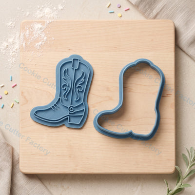Cowboy Boot Cookie Cutter and Embosser Stamp - Western Party Cookies