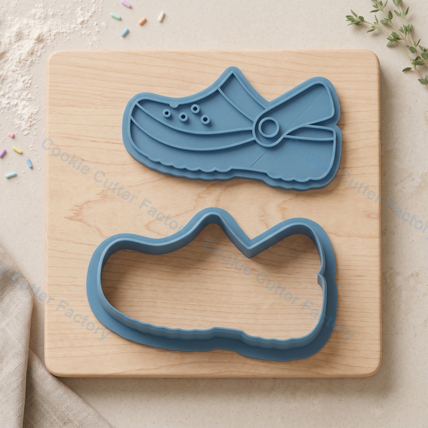Croc Shoe Cookie Cutter and Embosser Stamp - Funny Shoe Party Cookies