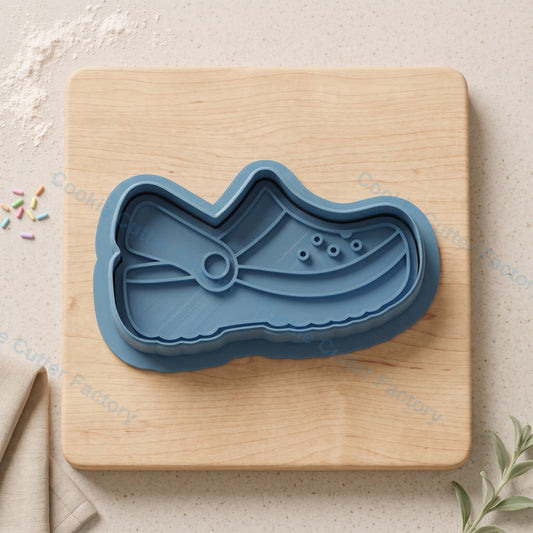 Croc Shoe Cookie Cutter and Embosser Stamp - Funny Shoe Party Cookies