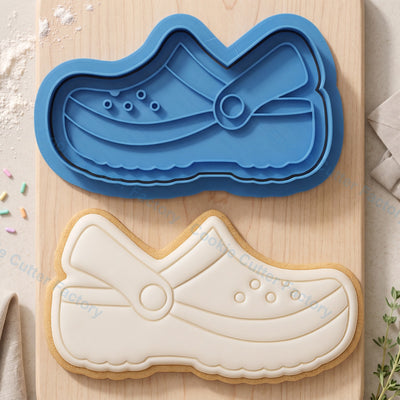 Croc Shoe Cookie Cutter and Embosser Stamp - Funny Shoe Party Cookies