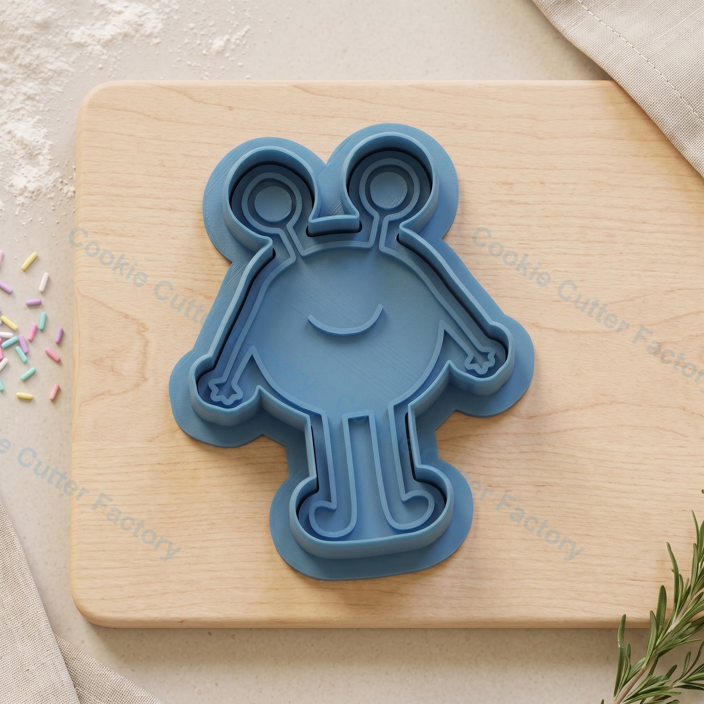 Cute Alien Cookie Cutter and Embosser Stamp - Space Party Cookies