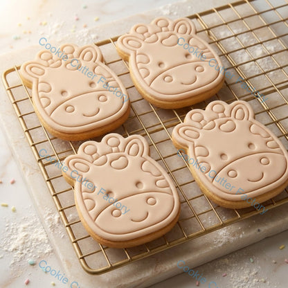 Cute Giraffe Face Cookie Cutter and Stamp - Safari Animal Baking Tool