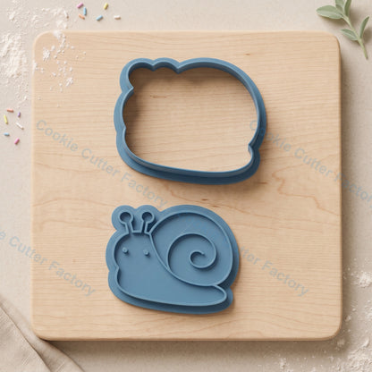 Cute Snail Cookie Cutter and Embosser Stamp - Garden Animal Party Cookies