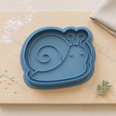 Cute Snail Cookie Cutter and Embosser Stamp - Garden Animal Cookies