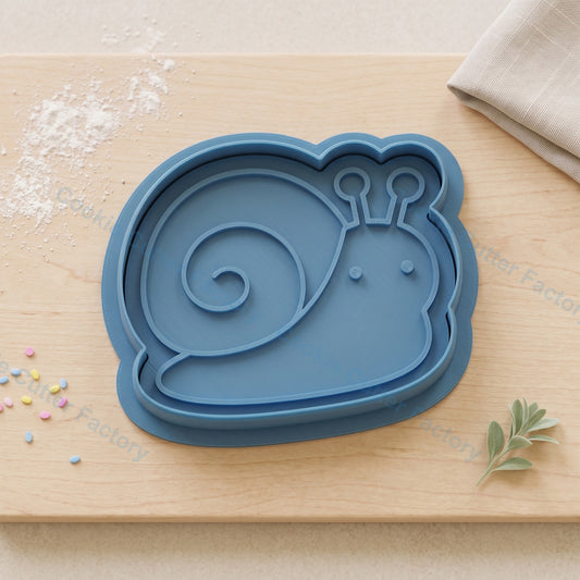 Cute Snail Cookie Cutter and Embosser Stamp - Garden Animal Cookies