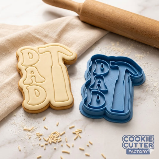 Dad Hammer Tool Father's Day Cookie Cutter and Embosser Set