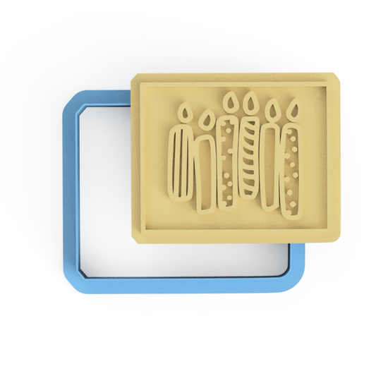 Birthday Candles Cookie Cutter and Stamp Embosser - 6cm x 7.5cm