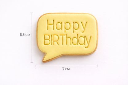 Happy Birthday Speech Bubble Cookie Cutter and Embosser Set