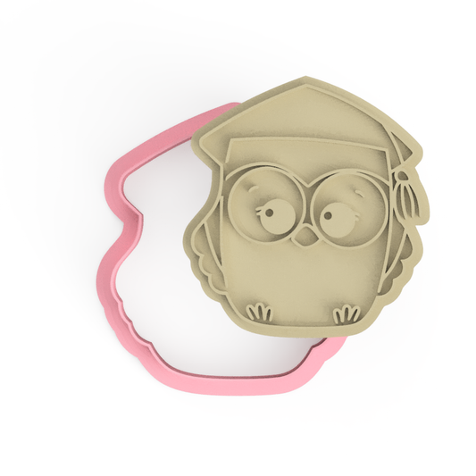 Graduation Owl Cookie Cutter and Stamp Embosser - 8cm x 7.5cm