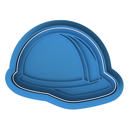 Construction Hard Hat Cookie Cutter and Embosser Stamp | Builder Safety Gear, Worker Helmet
