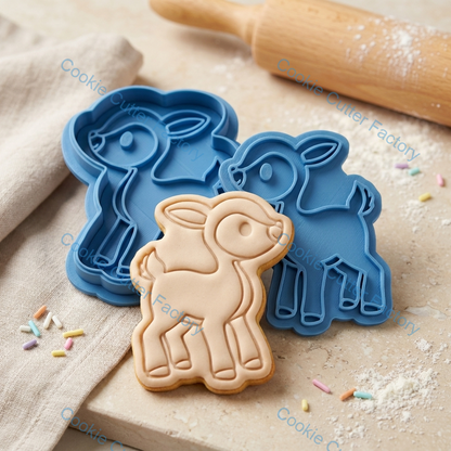 Deer Cookie Cutter and Embosser Stamp - Wildlife Animal Baking Tool