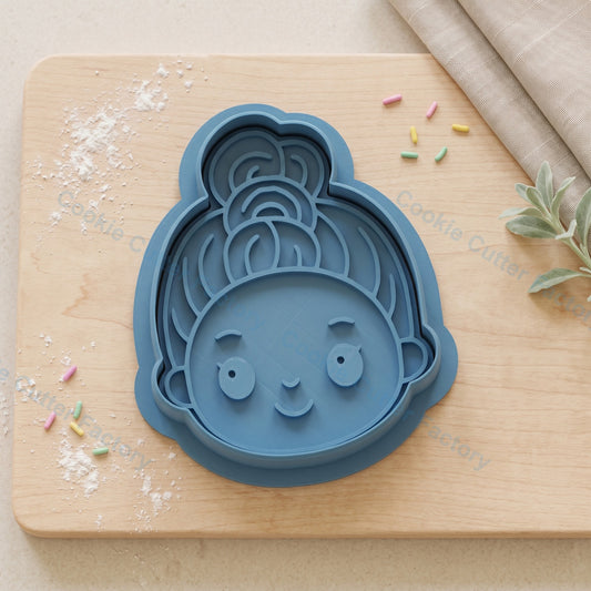 Demon Hunters Rumi Chibi Face Cookie Cutter and Embosser Stamp - Anime Cookies
