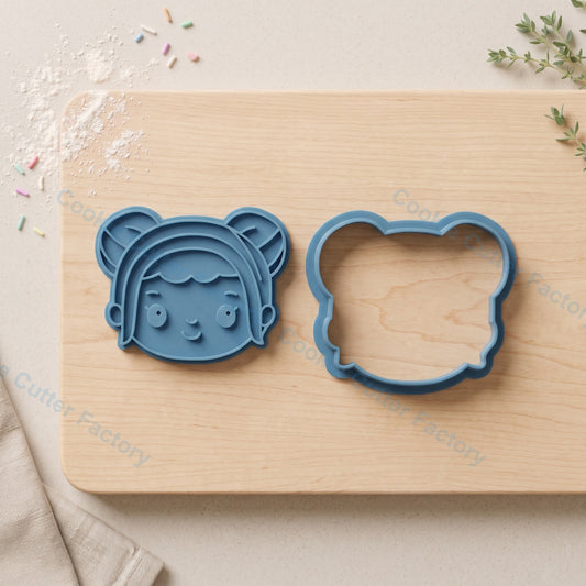 Demon Hunters Zoey Chibi Face Cookie Cutter and Embosser Stamp - Anime Party
