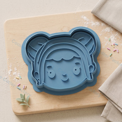 Demon Hunters Zoey Chibi Face Cookie Cutter and Embosser Stamp - Anime Party