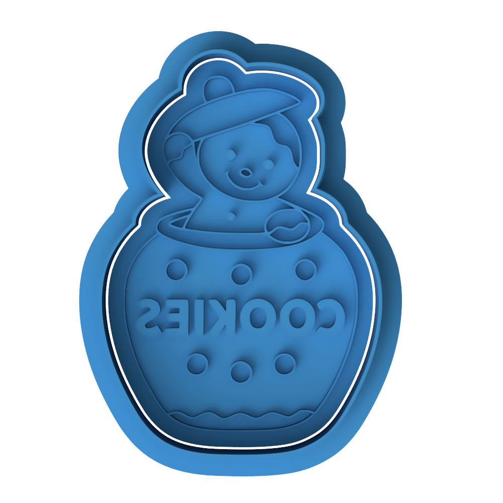 Gingerbread Man in Cookie Jar Cutter and Embosser Stamp Set | Christmas, Holiday