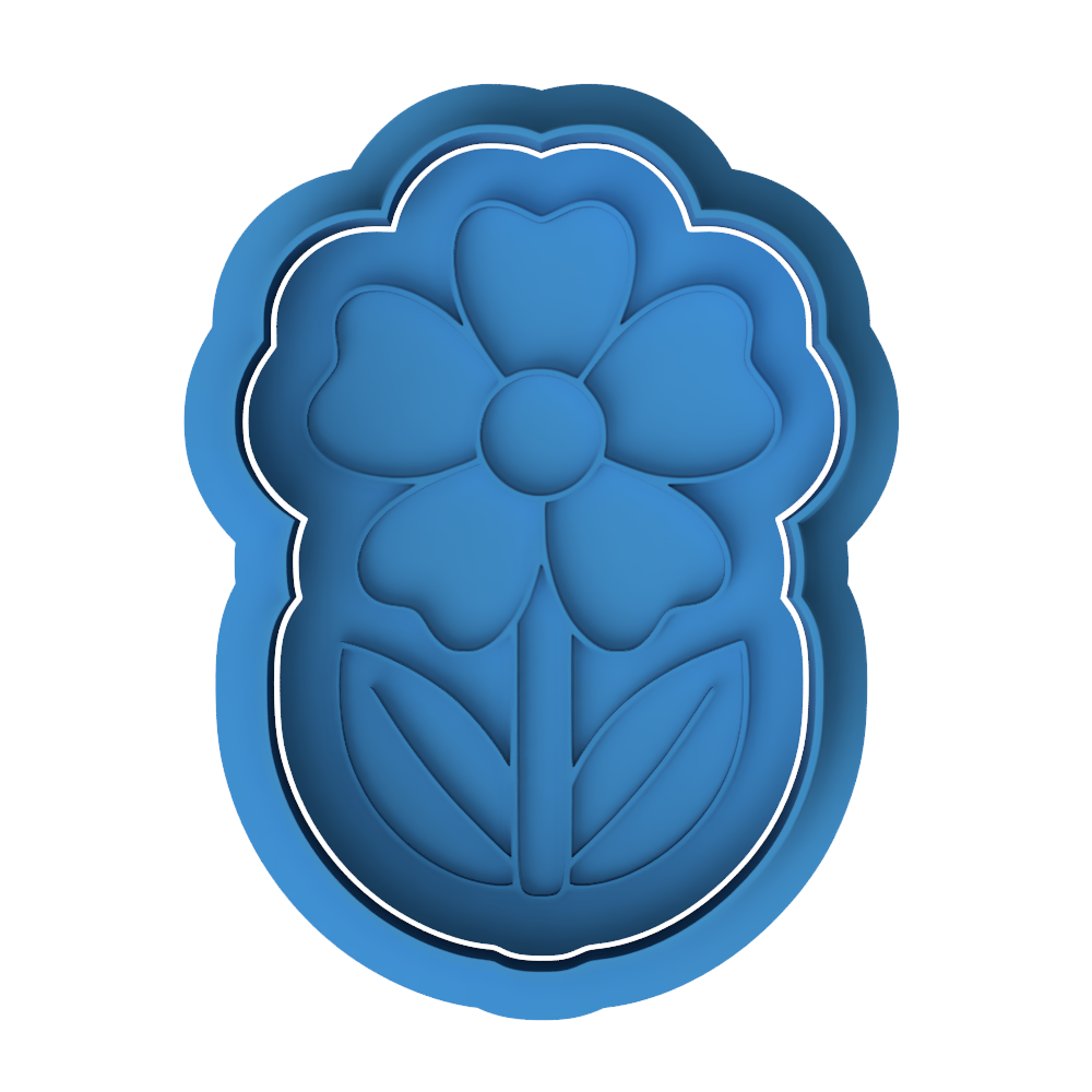 Primrose Flower Cookie Cutter and Embosser Stamp | Round Petal Daisy, Spring Garden, Mother's Day