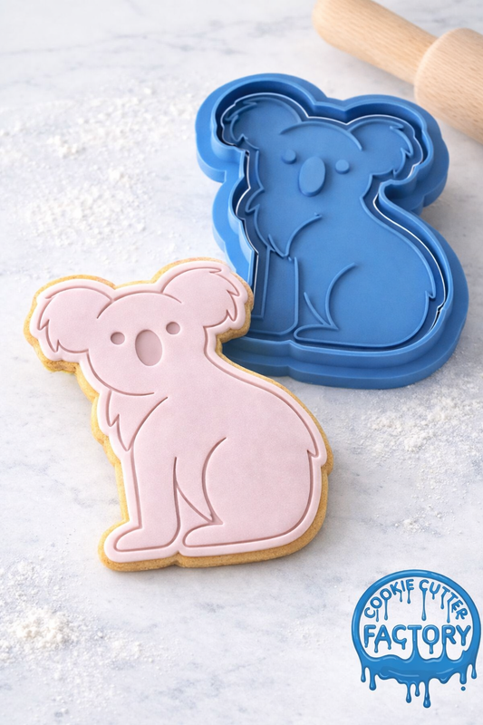 Cute Koala Cookie Cutter and Embosser Stamp | Australian Wildlife, Animal Party