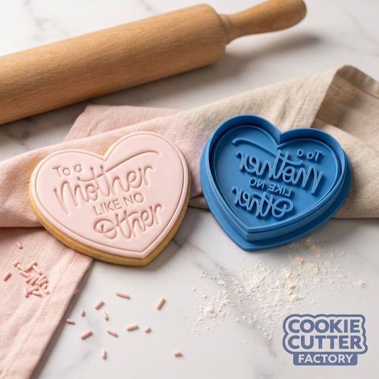 To a Mother Like No Other Heart Cookie Cutter and Embosser Set – Mother's Day Collection
